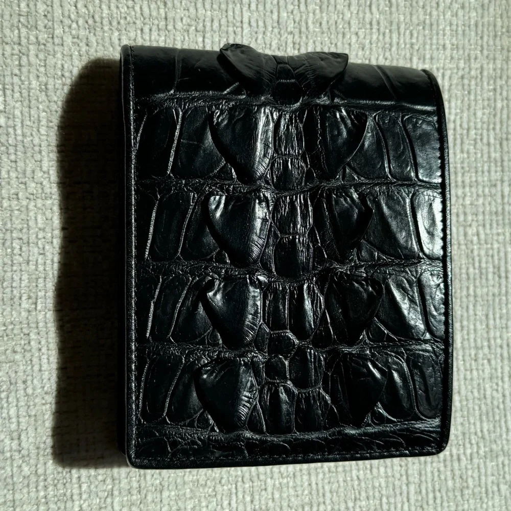 Bi-Fold Authentic Crocodile Leather Wallet 1D